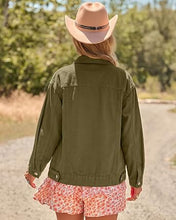 luvamia Jean Jacket Women Button Down Long Sleeve Oversized Denim Jackets Casual Jackets for Women Trendy, 2 Functional Side Pockets, No Stretch, Western Fall Outfits, Country Concert Outfits