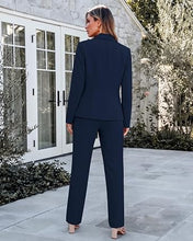 luvamia Pant Suits for Women Dressy 2 Piece Sets Business Casual Pants Set Single Button Blazers, Notch Collar, High Waisted Pants, 29" Inseam, Adjustable Dual Button Waistband, Elegant Office Outfits