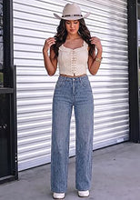 luvamia FleXclusive Rhinestone Jeans High Waisted Stretch Glitter Womens Wide Leg Jeans Glittering Rhinestone Embellished Jeans, 29.5" Inseam, Trendy Wide Leg Sparkly Jeans, Party, Night Out, Going Out Outfits