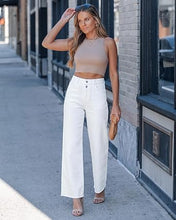 luvamia FleXclusive Wide Leg Jeans for Women High Waisted Stretchy Denim Pants Raw Hem Wide Leg Jeans, 90s Baggy Straight, High Rise, Stretch, 29.5 Inch Inseam, Button Front, Raw Hem, Western Outfit for Women