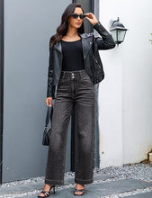luvamia FleXcLusive Wide Leg Jeans for Women Trendy High Waisted Stretchy Denim Pants Wide Leg Pants, High Rise, 29.5" Inseam, 90s, Baggy Straight Leg Jeans, Stretch, Button Front, Western Denim Outfit for Women
