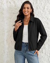 luvamia Faux Suede Jackets for Women Oversized Fall Coats Cropped Outerwear Zip Up, Long Sleeve, Slash Pockets, Modern Western Boho, Lapel Collar, Oversized Bomber Jacket, Drop Shoulder, Gathered Hem