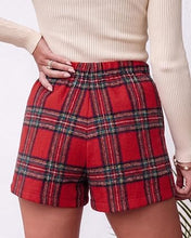 luvamia Plaid Skorts for Woman High Waist Mini Wrap Skort Skirt with Shorts Faux Wrap, Side Zipper, Elastic Waist Back, Trendy Plaid Pattern, Fall Skirts With Shorts Underneath, Asymmetrical Design
