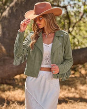 luvamia Fringe Jackets For Women Trendy Cropped Faux Suede Jacket Women Faux Leather Fall Jackets For Women, Full Lining, Zip Up, Tassel Cowgirl Jacket, Country Concert, Western Outfit For Women