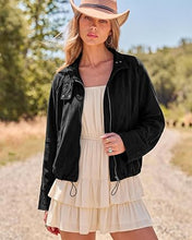 luvamia Faux Suede Jackets Women Oversized Cropped Funnel Neck Zip Up Coats Soft Faux Suede, Stand Collar, Loose Fit, Front Zipper, Modern Bomber Silhouette & Adjustable Hem, Fall Essential Outerwear