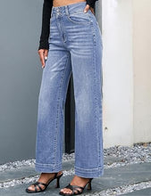 luvamia FleXcLusive Wide Leg Jeans for Women Trendy High Waisted Stretchy Denim Pants Wide Leg Pants, High Rise, 29.5" Inseam, 90s, Baggy Straight Leg Jeans, Stretch, Button Front, Western Denim Outfit for Women
