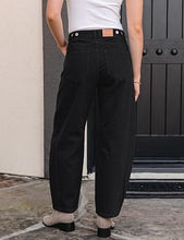 luvamia FleXcLusive Barrel Jeans Women Trendy High Waisted Wide Leg Baggy Denim Pants Adjustable Back Cinched Waist, Front Seam Jeans, Ankle Length, Stretchy Jeans for Women, 28 Inch Inseam, Casual Fall Outfit