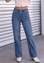 luvamia FleXclusive Rhinestone Jeans High Waisted Stretch Glitter Womens Wide Leg Jeans Glittering Rhinestone Embellished Jeans, 29.5" Inseam, Trendy Wide Leg Sparkly Jeans, Party, Night Out, Going Out Outfits