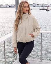 luvamia Women's Funnel Neck Jacket Casual Crop Zip Up Hooded Bomber Jackets Trendy, Oversized, Long Sleeve, Stand Collar, Elastic Cuff and Hem, Cropped, Funnel Neck Jacket Coats for Women, Fall Outfits