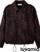 luvamia Faux Suede Leopard Jackets for Women Oversized Zip Up Bomber Coats Cheetah Animal Print Fall Jackets, Snap-Button Shoulder Tabs, Inner Lining, 2026 Trendy Fall Winter Coats, Western Outfits