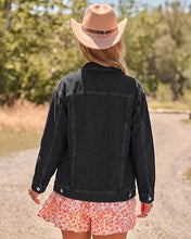 luvamia Jean Jacket Women Button Down Long Sleeve Oversized Denim Jackets Casual Jackets for Women Trendy, 2 Functional Side Pockets, No Stretch, Western Fall Outfits, Country Concert Outfits