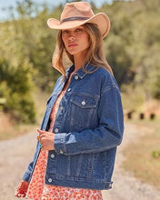 luvamia Jean Jacket Women Button Down Long Sleeve Oversized Denim Jackets Casual Jackets for Women Trendy, 2 Functional Side Pockets, No Stretch, Western Fall Outfits, Country Concert Outfits