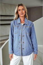 LUVAMIA Denim Jackets for Women Trendy Long Sleeve Button Down Shirt Jacket with Pocket