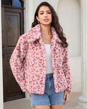 luvamia Women's Leopard Print Faux Fur Jackets Fluffy Furry Winter Coats Cheetah Animal Print Jackets, Oversized, Lapel, Snap Button, Inner Lining, Furry Winter Coats with Pockets, Western Outfits