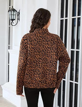 luvamia Women Leopard Print Bomber Jacket Oversized Wool Blend Fall Outfits Brushed, Cheetah, Animal Print Jackets, Stand Collar, Snap Button, Elastic Hem, Winter Coats with Pockets, Western Outfits