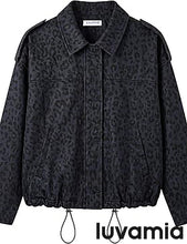 luvamia Faux Suede Leopard Jackets for Women Oversized Zip Up Bomber Coats Cheetah Animal Print Fall Jackets, Snap-Button Shoulder Tabs, Inner Lining, 2026 Trendy Fall Winter Coats, Western Outfits