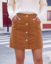 luvamia Corduroy Skirt Women Button Fly Trendy Stretchy Short Fall Skirts Elastic Waist Back, Functional Pockets, Stretchy, Soft Corduroy, Fall Skirts For Women Dressy Casual, Fall Outfits For Women