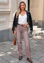 luvamia FleXclusive Straight Leg Jeans for Women High Waisted Tuxedo Stripe Denim Pants 29" Inseam, Stretchy Jean Pants, Tuxedo Stripe On The Side, Relaxed Fit Jeans With Design, 90s Style, Concert Outfits Women