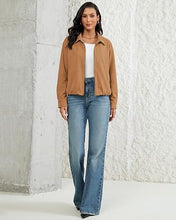 luvamia Faux Suede Jackets for Women Oversized Fall Coats Cropped Outerwear Zip Up, Long Sleeve, Slash Pockets, Modern Western Boho, Lapel Collar, Oversized Bomber Jacket, Drop Shoulder, Gathered Hem