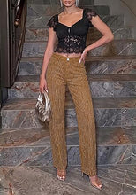 luvamia FleXclusive Rhinestone Jeans High Waisted Stretch Glitter Womens Wide Leg Jeans Glittering Rhinestone Embellished Jeans, 29.5" Inseam, Trendy Wide Leg Sparkly Jeans, Party, Night Out, Going Out Outfits