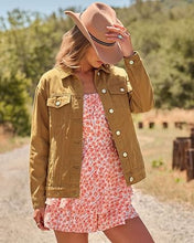 luvamia Jean Jacket Women Button Down Long Sleeve Oversized Denim Jackets Casual Jackets for Women Trendy, 2 Functional Side Pockets, No Stretch, Western Fall Outfits, Country Concert Outfits