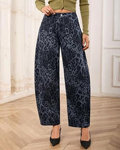 luvamia FleXcLusive Barrel Jeans Women High Waisted Baggy Leopard Cheetah Denim Pants Wide Leg Jeans for Women Trendy Stretchy, Ankle Length, Front Seam, Loose Fit, 27.5 Inch Inseam, Country Concert Outfits
