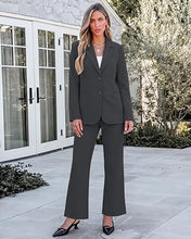 luvamia Pant Suits for Women 2 Piece Sets Business Casual Bootcut Pants Set Buttons Breasted Suit Jackets, High Waisted Bootcut Pants, 29" Inseam, Professional Office Pantsuits, Fall Teacher Outfits