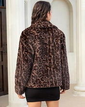 luvamia Women's Leopard Print Faux Fur Jackets Fluffy Furry Winter Coats Cheetah Animal Print Jackets, Oversized, Lapel, Snap Button, Inner Lining, Furry Winter Coats with Pockets, Western Outfits