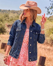 luvamia Jean Jacket Women Button Down Long Sleeve Oversized Denim Jackets Casual Jackets for Women Trendy, 2 Functional Side Pockets, No Stretch, Western Fall Outfits, Country Concert Outfits