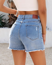 luvamia FleXclusive Jean Shorts for Women Trendy High Waisted Ripped Distressed Raw Hem Stretchy Denim Shorts Country Concert Outfit