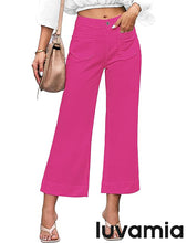 luvamia Wide Leg Jeans for Women Trendy High Waisted Flare Jeans Cropped Denim Pants Stretchy Baggy with Patch Pockets