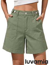 luvamia FleXclusive Jean Shorts for Women High Waisted Wide Leg Cinch Waist Stretchy Denim Mid Thigh Shorts Casual Summer Jorts