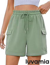 LUVAMIA Women's Wide Leg Lounge Shorts Elastic Waist Drawstring Sport Brief Casual Comfy Cozy Shorts