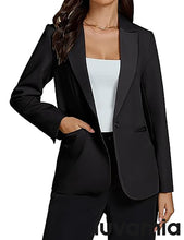 LUVAMIA Women's Classic Button Blazer Single Jacket Coat Long Sleeve