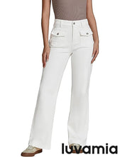 LUVAMIA High Waisted Slim Wide Leg Women Regular fit Full Length