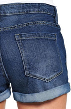 luvamia Women's Ripped Denim Jean Shorts Mid Rise Stretchy Folded Hem Short Jeans