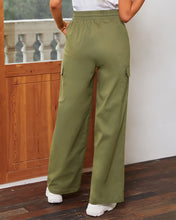 GRAPENT Womens Cargo Pants Wide Leg Baggy High Rise Pull On Elastic Waist Stretch Loose Pants with Pocket 90s Outfit Y2K