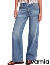 luvamia FleXcLusive Wide Leg Jeans for Women Trendy High Waisted Stretchy Denim Pants Wide Leg Pants, High Rise, 29.5" Inseam, 90s, Baggy Straight Leg Jeans, Stretch, Button Front, Western Denim Outfit for Women