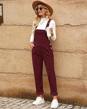 LUVAMIA Women's Fashion Adjustable Strap Overall Pocket Bib Overall Tapered Leg Classic Overall