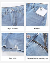 luvamia FleXclusive Jean Shorts for Women Trendy High Waisted Ripped Distressed Raw Hem Stretchy Denim Shorts Country Concert Outfit