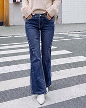 luvamia FleXclusive Flare Jeans for Women Mid Rise Bootcut Denim Pants Distressed Stretchy Denim, Retro Distressed Washed, Chic Y2K Style, Date Night Outfit, Slim Through Knee, Nashville Western Inspired