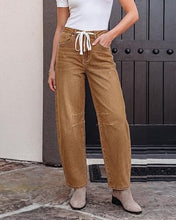 luvamia FleXclusive Barrel Jeans Women Trendy Baggy High Waisted Drawstring Denim Pants Barrel Wide Leg Pants, 27.5" Inseam, Baggy Jeans, Stretchy, Ankle Length, Drawstring Adjustable Waist, Casual Denim Outfits
