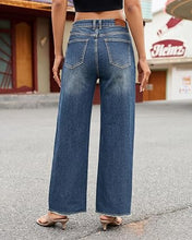 luvamia FleXclusive Wide Leg Jeans for Women High Waisted Stretchy Denim Pants Raw Hem Wide Leg Jeans, 90s Baggy Straight, High Rise, Stretch, 29.5 Inch Inseam, Button Front, Raw Hem, Western Outfit for Women