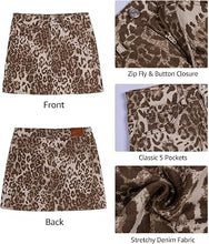 luvamia Leopard Cheetah Print Mini Skirts for Woman Trendy Cute Short Skirt Trendy Animal Print, 90s, Fall Mini Skirt, High Waist, Stretchy, Cute Western Short Skirts, Country Concert Outfits for Women