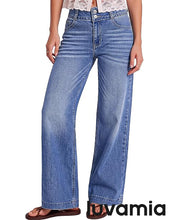 luvamia FleXcLusive Wide Leg Jeans for Women Trendy High Waisted Stretchy Denim Pants Wide Leg Pants, High Rise, 29.5" Inseam, 90s, Baggy Straight Leg Jeans, Stretch, Button Front, Western Denim Outfit for Women