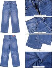 luvamia FleXcLusive Wide Leg Jeans for Women Trendy High Waisted Stretchy Denim Pants Wide Leg Pants, High Rise, 29.5" Inseam, 90s, Baggy Straight Leg Jeans, Stretch, Button Front, Western Denim Outfit for Women