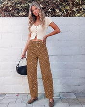 luvamia Barrel Jeans Women Deer Print High Waisted Patterned Denim Pants Knee Darts, 27.5" Inseam, Stretchy, Patterned Pants, Deer Fawn Print, Baggy Jeans Y2K, Speckled Dots, Concert Outfits Women