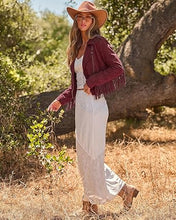 luvamia Fringe Jackets For Women Trendy Cropped Faux Suede Jacket Women Faux Leather Fall Jackets For Women, Full Lining, Zip Up, Tassel Cowgirl Jacket, Country Concert, Western Outfit For Women
