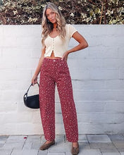 luvamia Barrel Jeans Women Deer Print High Waisted Patterned Denim Pants Knee Darts, 27.5" Inseam, Stretchy, Patterned Pants, Deer Fawn Print, Baggy Jeans Y2K, Speckled Dots, Concert Outfits Women