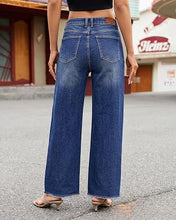 luvamia FleXclusive Wide Leg Jeans for Women High Waisted Stretchy Denim Pants Raw Hem Wide Leg Jeans, 90s Baggy Straight, High Rise, Stretch, 29.5 Inch Inseam, Button Front, Raw Hem, Western Outfit for Women